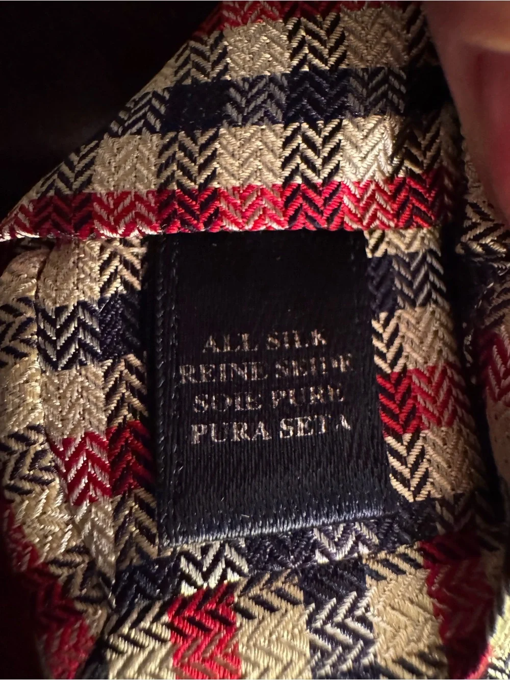 Burberry Silk Plaid Tie Red Blue